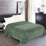 Κουβέρτα fleece braid (220cm x 240cm) πράσινο SilkFashion