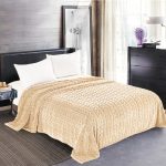 Κουβέρτα fleece braid (220cm x 240cm) ivory SilkFashion