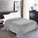 Κουβέρτα fleece braid (160cm x 220cm) γκρί SilkFashion