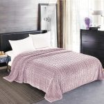 Κουβέρτα fleece braid (160cm x 220cm) λιλά SilkFashion