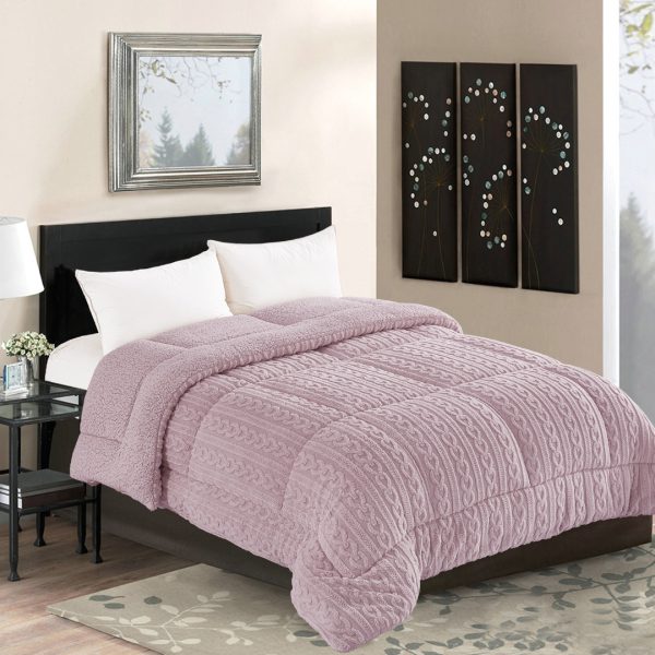 Κουβερτοπάπλωμα braid (220cm x 240cm) λιλά SilkFashion