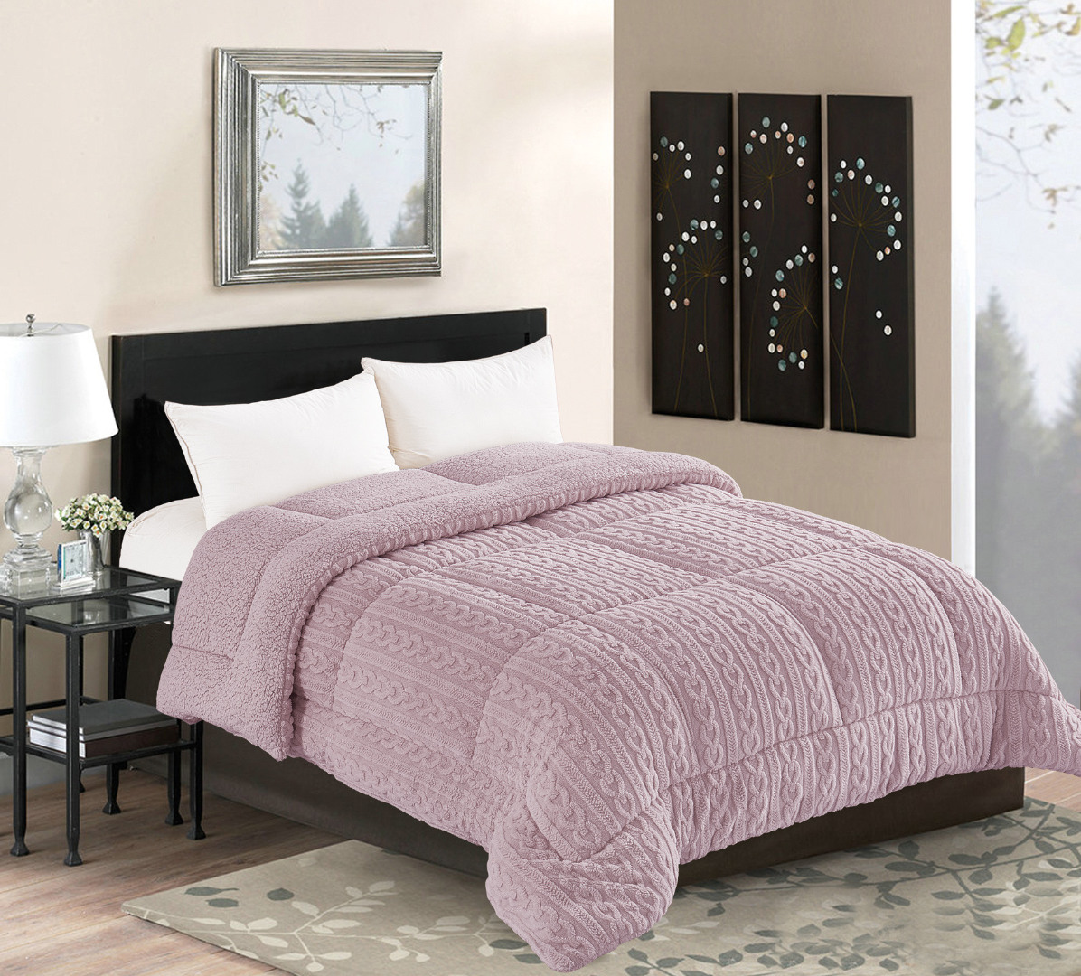 braidlila1-1 Κουβερτοπάπλωμα braid (220cm x 240cm) λιλά SilkFashion - Image 1