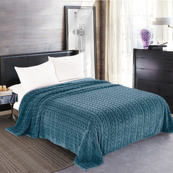 Κουβέρτα fleece braid (220cm x 240cm) ραφ SilkFashion