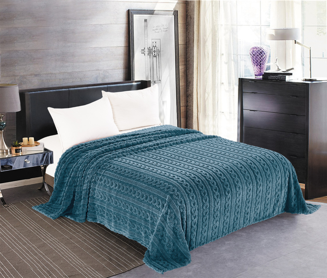 braidraf Κουβέρτα fleece braid (160cm x 220cm) ραφ SilkFashion - Image 1