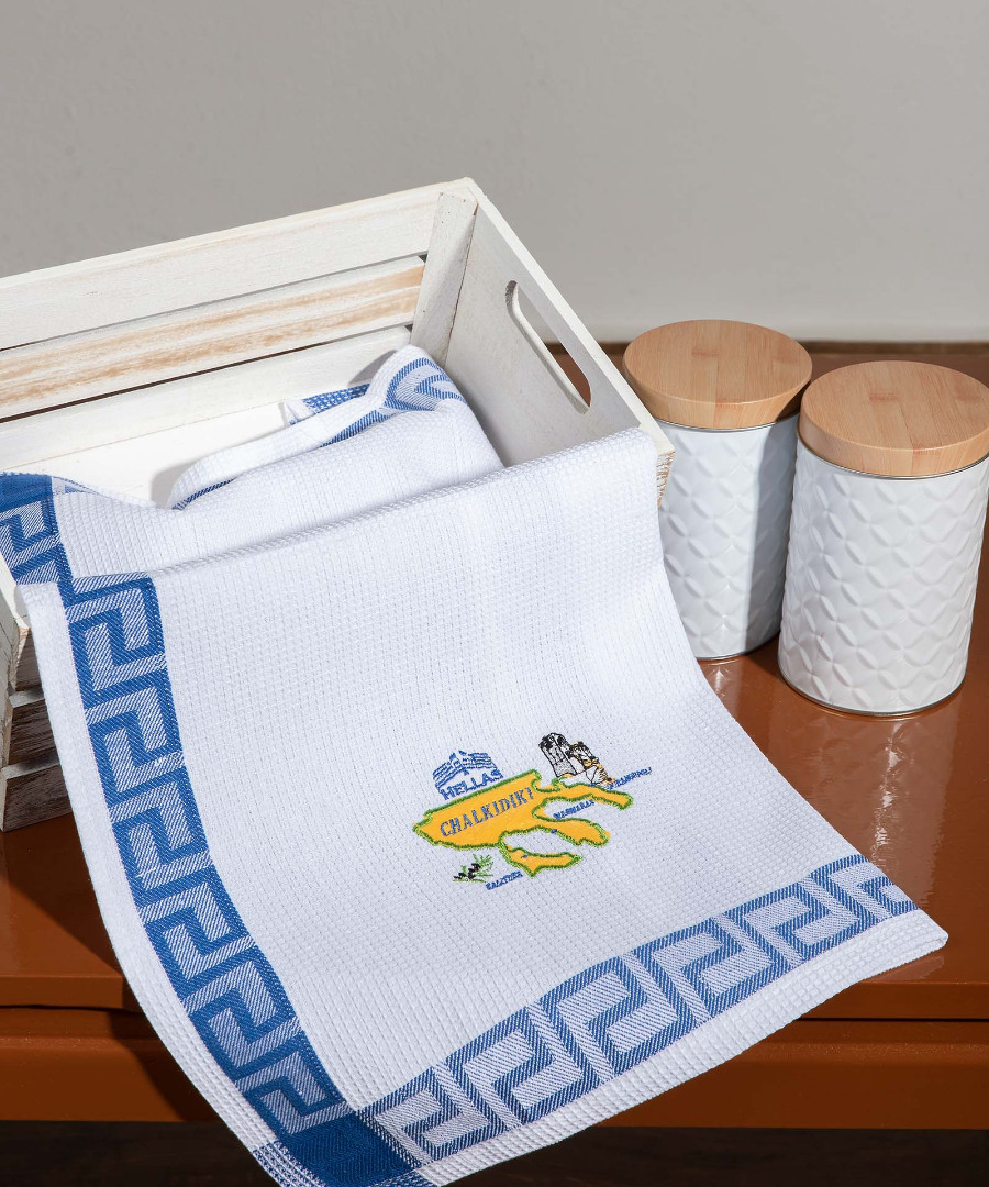 chalkidiki Σετ 12 τεμαχίων ποτηρόπανα (40cm x 60cm) Χαλκιδική SilkFashion - Image 1