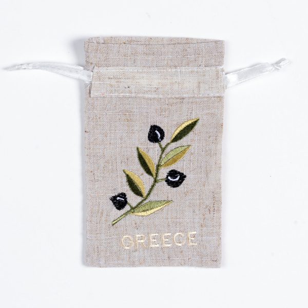 Σαπουνοθήκη (10τμχ) GREECE (9cm x 14cm) άμμου με χρώμα SilkFashion