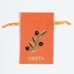 Σαπουνοθήκη (10τμχ) ΚΡΗΤΗ (9cm x 14cm) πορτοκαλί με χρώμα SilkFashion