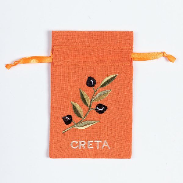 Σαπουνοθήκη (10τμχ) ΚΡΗΤΗ (9cm x 14cm) πορτοκαλί με χρώμα SilkFashion