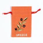 Σαπουνοθήκη (10τμχ) GREECE (9cm x 14cm) πορτοκαλί με χρώμα SilkFashion