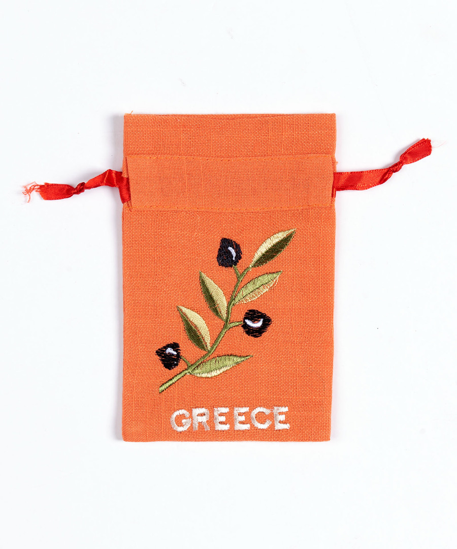 clportokaligreece Σαπουνοθήκη (10τμχ) GREECE (9cm x 14cm) πορτοκαλί με χρώμα SilkFashion - Image 1