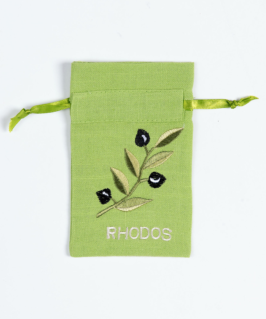 clprasinorhodos Σαπουνοθήκη (10τμχ) ΡΟΔΟΣ (9cm x 14cm) πράσινο με χρώμα SilkFashion - Image 1