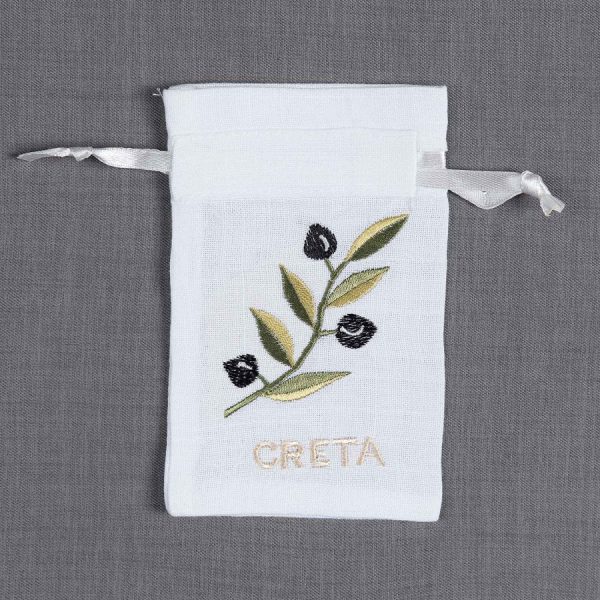 Σαπουνοθήκη (10τμχ) ΚΡΗΤΗ (9cm x 14cm) λευκό με χρώμα SilkFashion