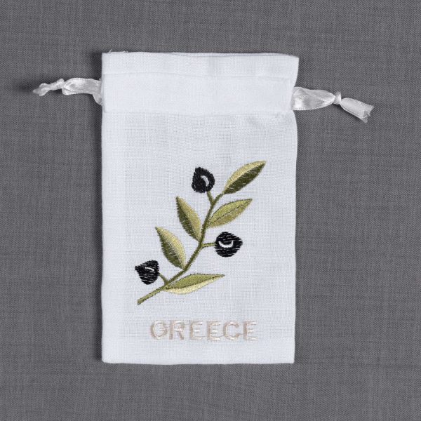 Σαπουνοθήκη (10τμχ) GREECE (9cm x 14cm) λευκό με χρώμα SilkFashion