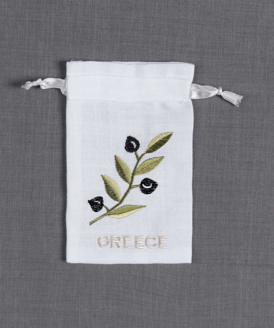 clwgreece Σαπουνοθήκη (10τμχ) GREECE (9cm x 14cm) λευκό με χρώμα SilkFashion - Image 1
