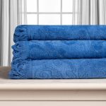 Βαμβακερή ζακάρ πετσέτα ALICIA 520gsm (50cm x 100cm) cobalt SilkFashion