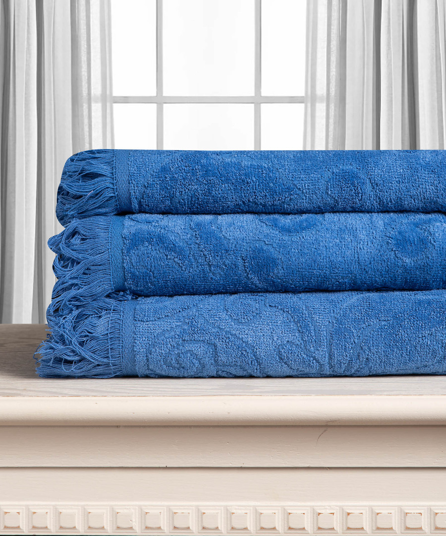 cobalt Βαμβακερή ζακάρ πετσέτα ALICIA 520gsm (40cm x 60cm) cobalt SilkFashion - Image 1