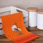 Σετ 12 τεμαχίων ποτηρόπανα γκοφρέ (50cm x 70cm) πορτοκαλί γαίδαρος CORFU SilkFashion