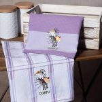 Σετ 2 τεμαχίων ποτηρόπανα (50cm x 70cm) ανεμόμυλος λιλά CORFU SilkFashion