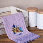 Σετ 12 τεμαχίων ποτηρόπανα γκοφρέ (50cm x 70cm) λιλά εκκλησία CORFU SilkFashion