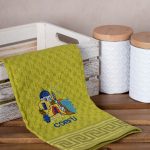 Σετ 12 τεμαχίων ποτηρόπανα γκοφρέ (50cm x 70cm) πράσινο εκκλησία CORFU SilkFashion