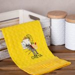 Σετ 12 τεμαχίων ποτηρόπανα γκοφρέ (50cm x 70cm) κίτρινος γαίδαρος CRETA SilkFashion