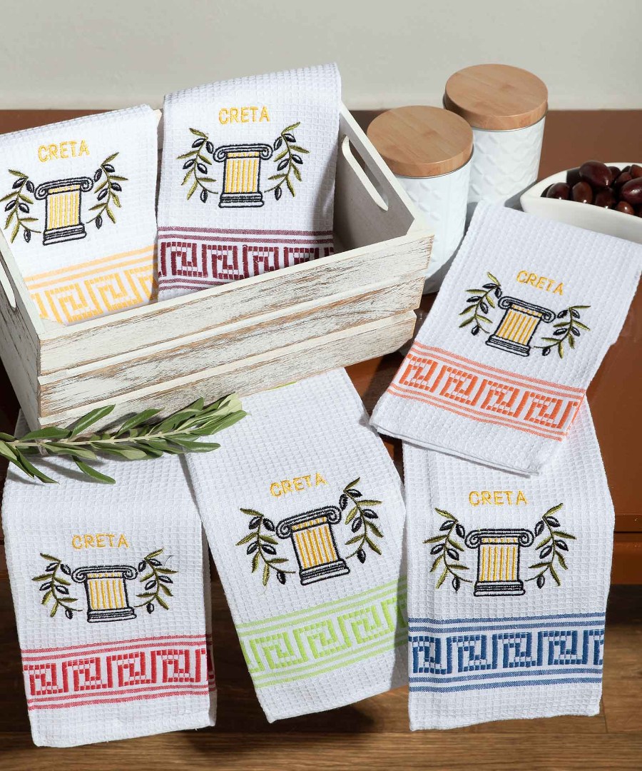 creta-kionas Σετ 12 τεμαχίων ποτηρόπανα (45cm x 65cm) κίωνας CRETA SilkFashion - Image 1