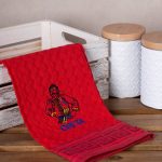 Σετ 12 τεμαχίων ποτηρόπανα γκοφρέ (50cm x 70cm) κόκκινο κρητικός CRETA SilkFashion