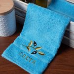 Δωδεκάδα πετσέτες χεριών (30cm x 50cm) μπλέ με κλαδί ΚΡΗΤΗ SilkFashion