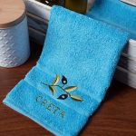 Πετσέτα Προσώπου (50cm x 100cm) Μπλε με Κλαδί ΚΡΗΤΗ SilkFashion