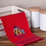 Σετ 12 τεμαχίων ποτηρόπανα γκοφρέ (50cm x 70cm) κόκκινο εκκλησία CRETA SilkFashion