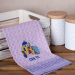 Σετ 12 τεμαχίων ποτηρόπανα γκοφρέ (50cm x 70cm) λιλά εκκλησία CRETA SilkFashion