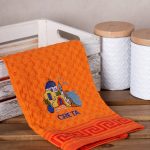 Σετ 12 τεμαχίων ποτηρόπανα γκοφρέ (50cm x 70cm) πορτοκαλί εκκλησία CRETA SilkFashion