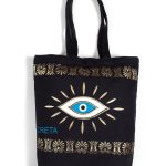 Τσάντα καραβόπανο (40cm x 40cm x 10cm) gold 4 CRETA SilkFashion