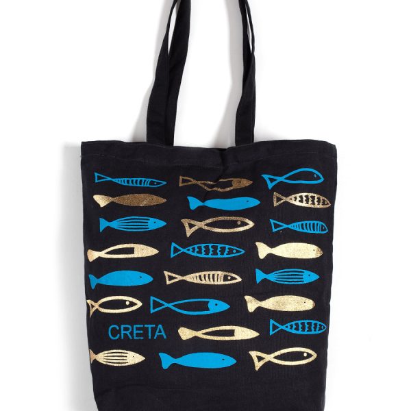 Τσάντα καραβόπανο (40cm x 40cm x 10cm) gold 6 CRETA SilkFashion