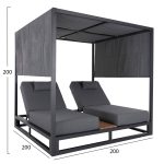 ΔΙΠΛΗ ΞΑΠΛΩΣΤΡΑ ΑΛΟΥΜΙΝΙΟΥ ΠΑΡΑΛΙΑΣ ΜΕ ΣΚΙΑΣΤΡΟ ΚΥΒΟΣ GALLANT HM6097.01 ΓΚΡΙ 2x2x2μ - Image 2