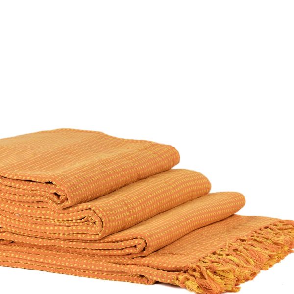 ΡΙΧΤΑΡΙΑ dobby (180cm x 180cm/180cm x 250cm/180cm x 300cm) πορτοκαλί/κίτρινο SilkFashion