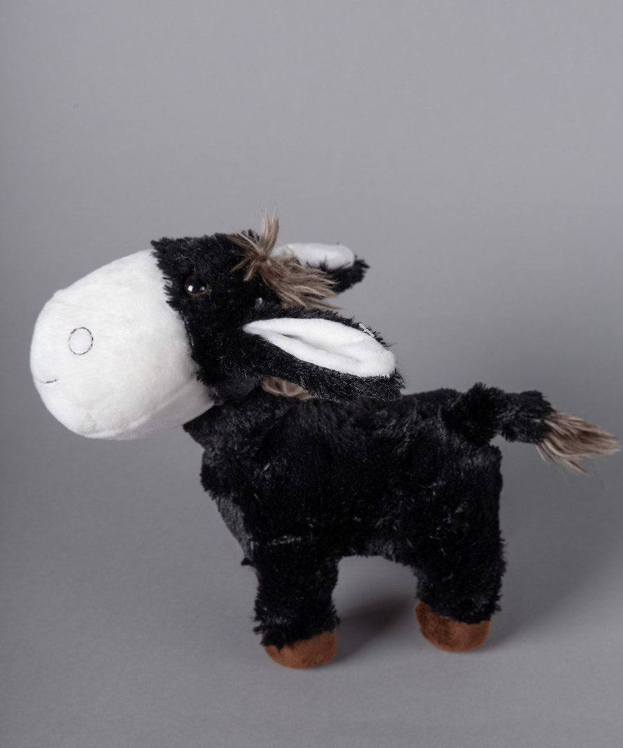 donkey1 Λούτρινο γαιδουράκι (20cm x 10cm) μαύρο SilkFashion - Image 1