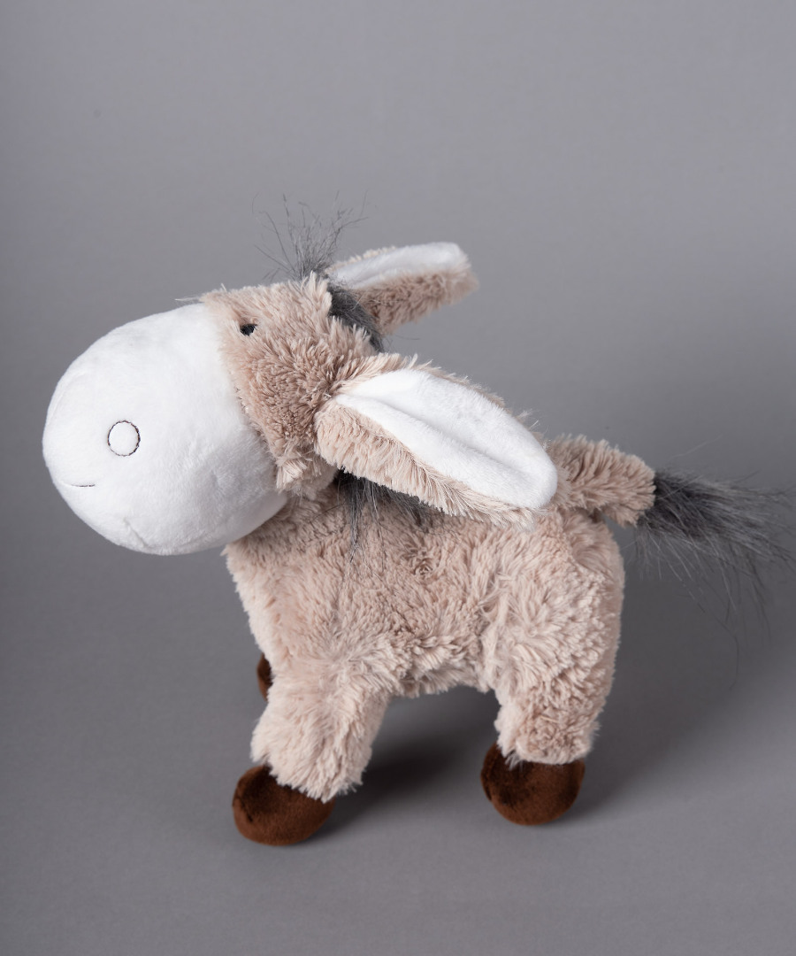 donkey2 Λούτρινο γαιδουράκι (20cm x 10cm) μπέζ SilkFashion - Image 1