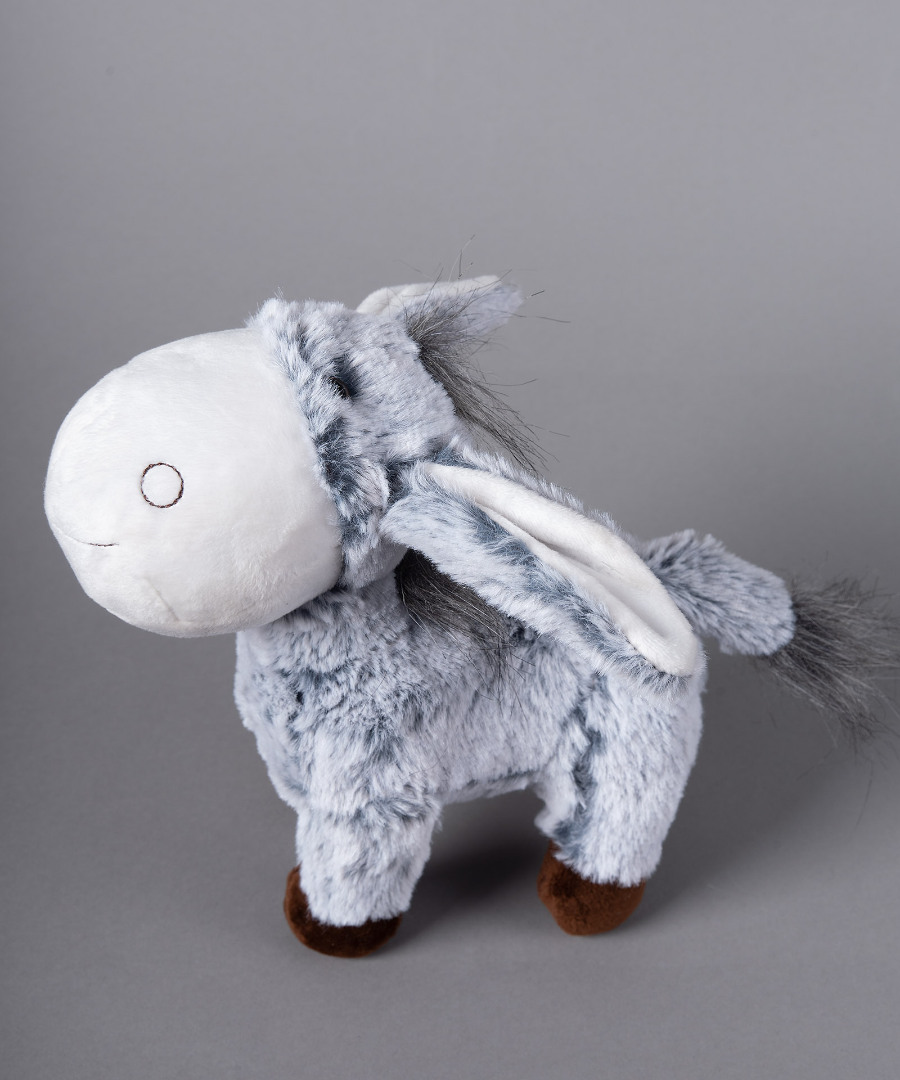 donkey3 Λούτρινο γαιδουράκι (20cm x 10cm) γκρί SilkFashion - Image 1