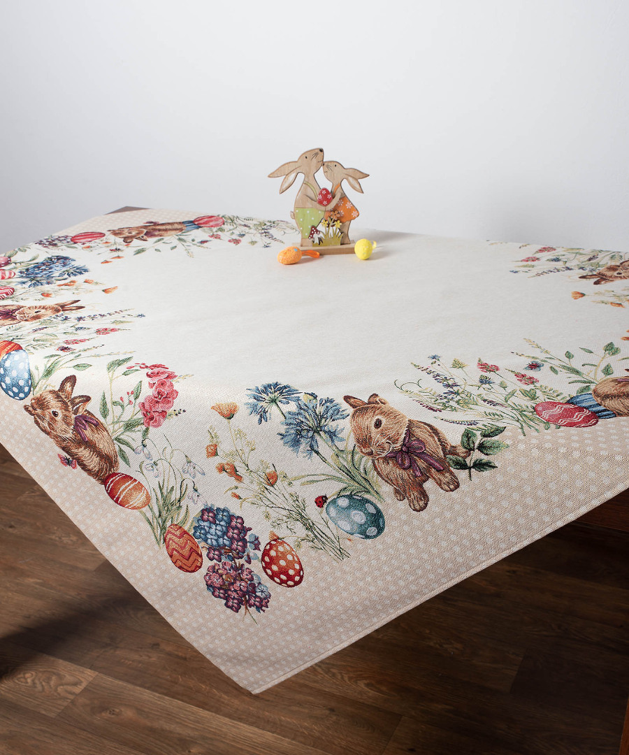 easterdots4 τραπεζομάντηλα ( 140cm x 180cm) EASTER DOTS SilkFashion - Image 1