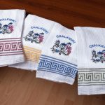 Σετ 12 τεμαχίων ποτηρόπανα (45cm x 65cm) εκκλησία CHALKIDIKI SilkFashion