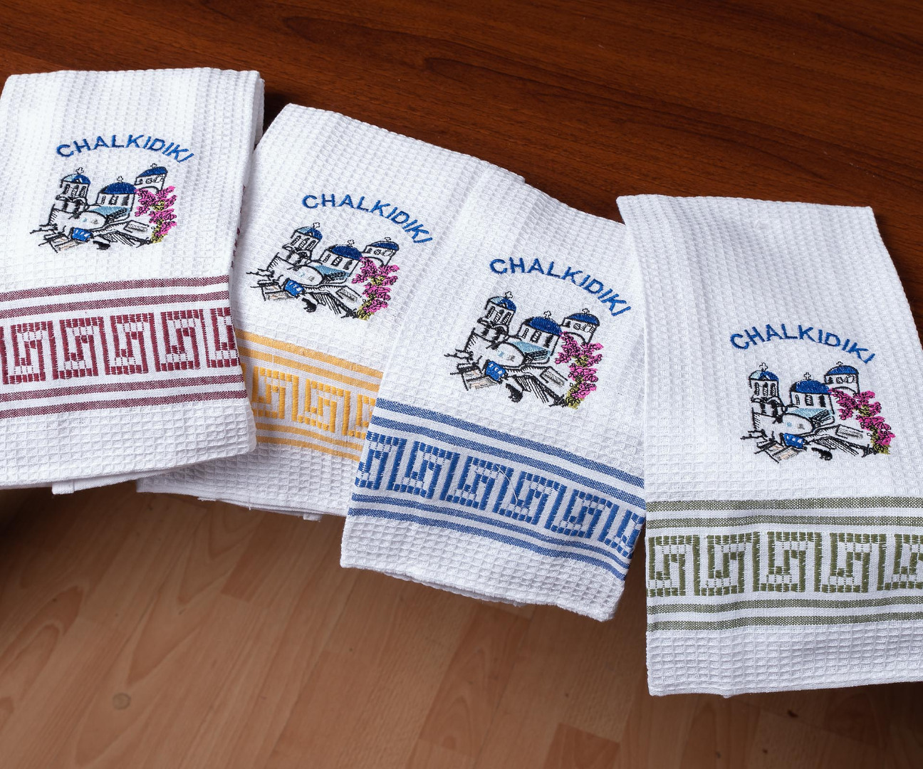 ekklhsiachalkididki Σετ 12 τεμαχίων ποτηρόπανα (45cm x 65cm) εκκλησία CHALKIDIKI SilkFashion - Image 1