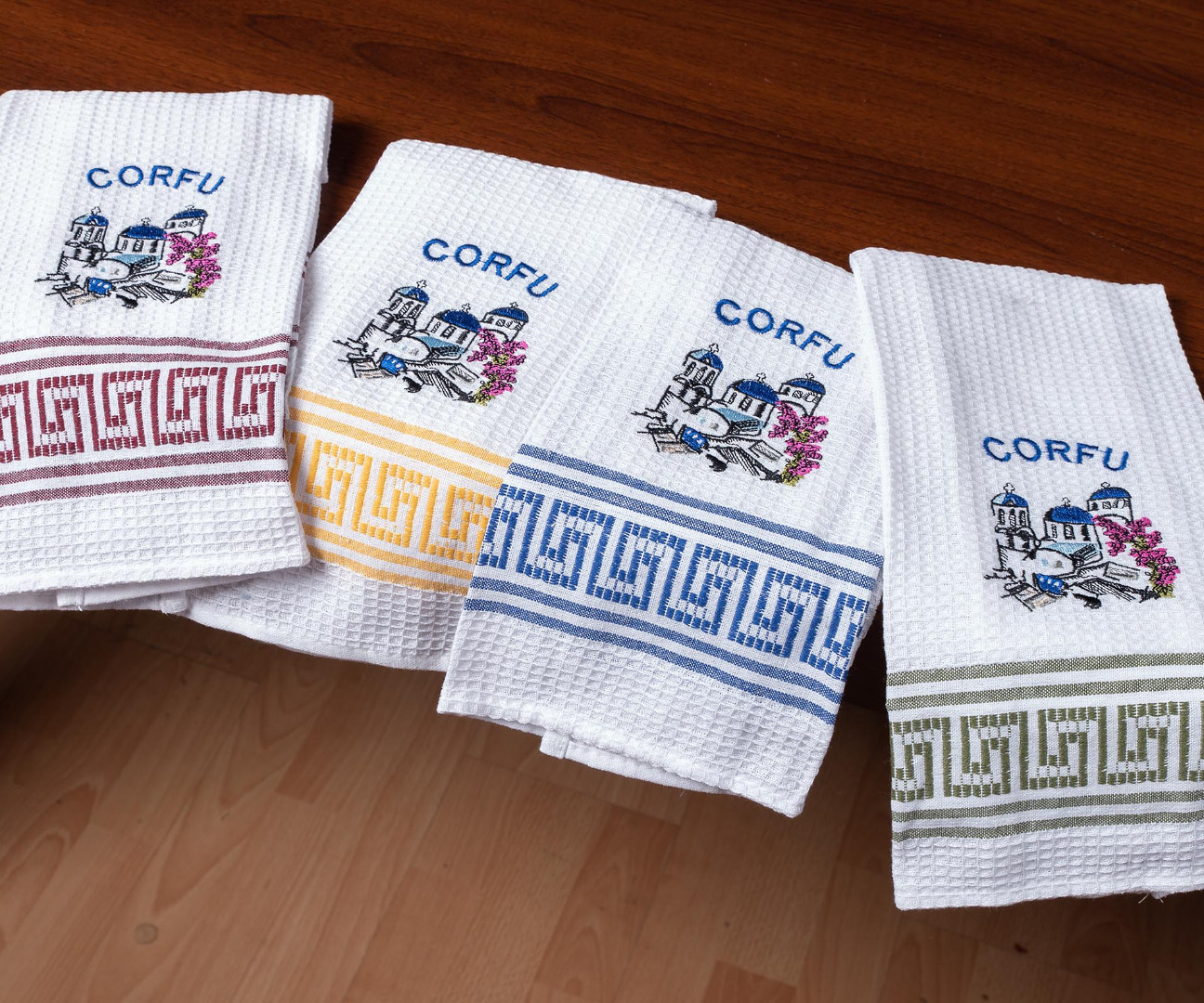 ekklhsiacorfu Σετ 12 τεμαχίων ποτηρόπανα (45cm x 65cm) εκκλησία CORFU SilkFashion - Image 1