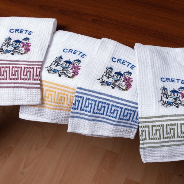 Σετ 12 τεμαχίων ποτηρόπανα (45cm x 65cm) εκκλησία CRETE SilkFashion