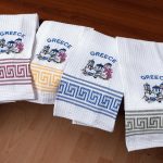 Σετ 12 τεμαχίων ποτηρόπανα (45cm x 65cm) εκκλησία GREECE SilkFashion