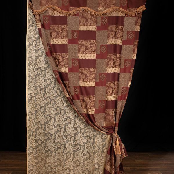 Κουρτίνα eleni (150cm x 280cm) με τούνελ Μπορντώ SilkFashion