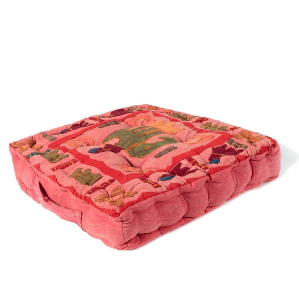 Μαξιλάρι κάθισμα elephant (40cm x 40cm x 10cm) κόκκινο SilkFashion