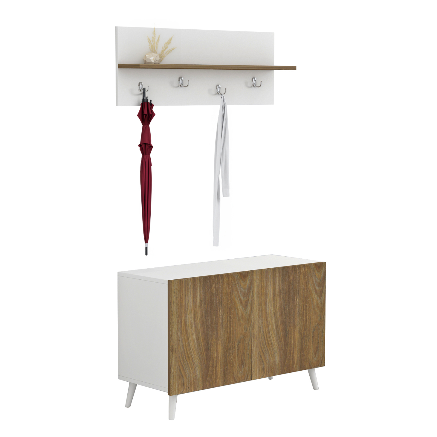 epiplo-eisodoy-fb9887611-melamini-se-fys ΕΠΙΠΛΟ ΕΙΣΟΔΟΥ DELPHINE HM8876.11 ΜΕΛΑΜΙΝΗ ΣΕ ΦΥΣΙΚΟ-ΛΕΥΚΟ 80x31,3x41,5Yεκ - Image 1