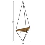 ΕΠΙΤΟΙΧΙΟ ΡΑΦΙ ΣΕΤ 2ΤΜΧ CANNARD HM8925.11 ΜΕΛΑΜΙΝΗ ΦΥΣΙΚΟ-ΜΕΤΑΛΛΟ ΜΑΥΡΟ 23x15x60Υεκ - Image 2