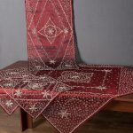 Σετ 4 τεμαχίων (100cm x 100cm, 45cm x 105cm, 2x42cm x 42cm) Ερατώ Μπορντώ SilkFashion